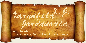 Karanfila Jordanović vizit kartica